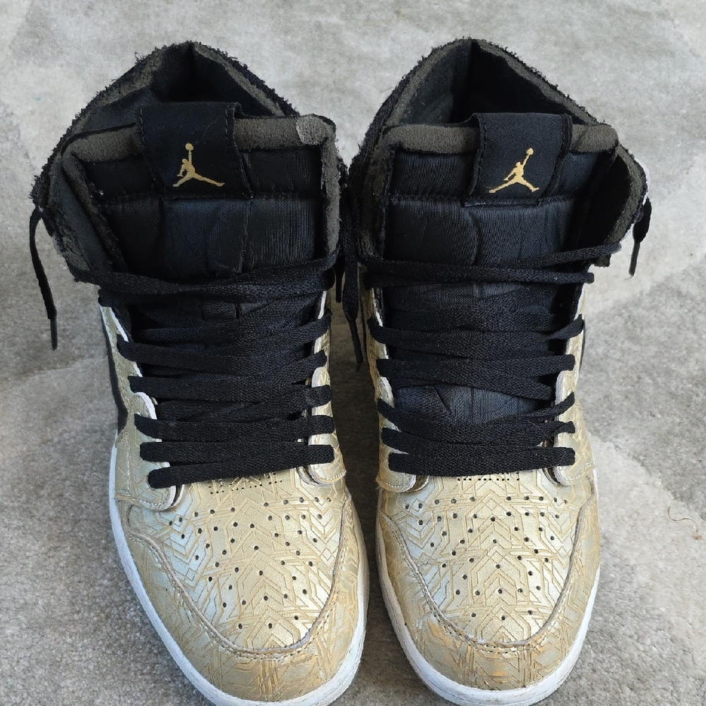 Gold and Black High-Top Sneakers